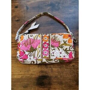 Vera Bradley Tea Garden Pattern Large Wristlet Clutch Purse Cell Phone Holder